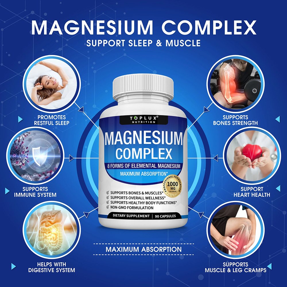 Magnesium 1000mg 8-in-1 Complex 90 Capsules