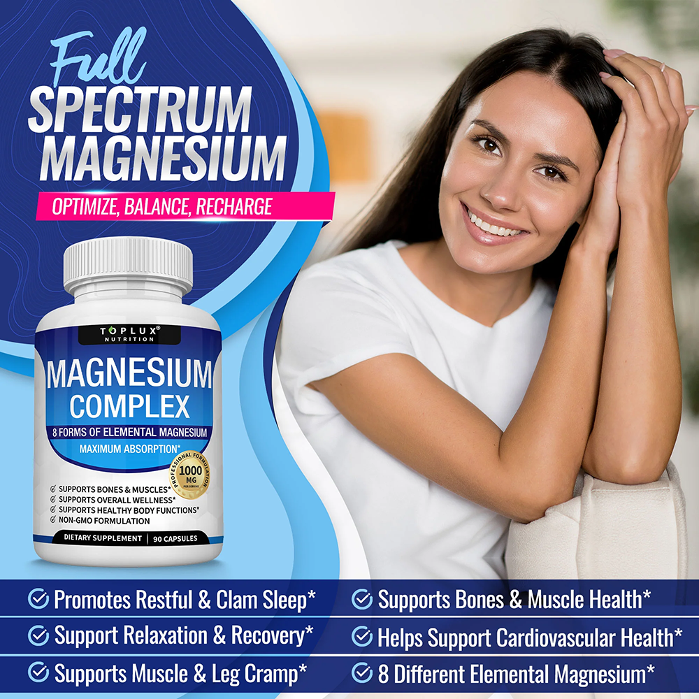 Magnesium 1000mg 8-in-1 Complex 90 Capsules